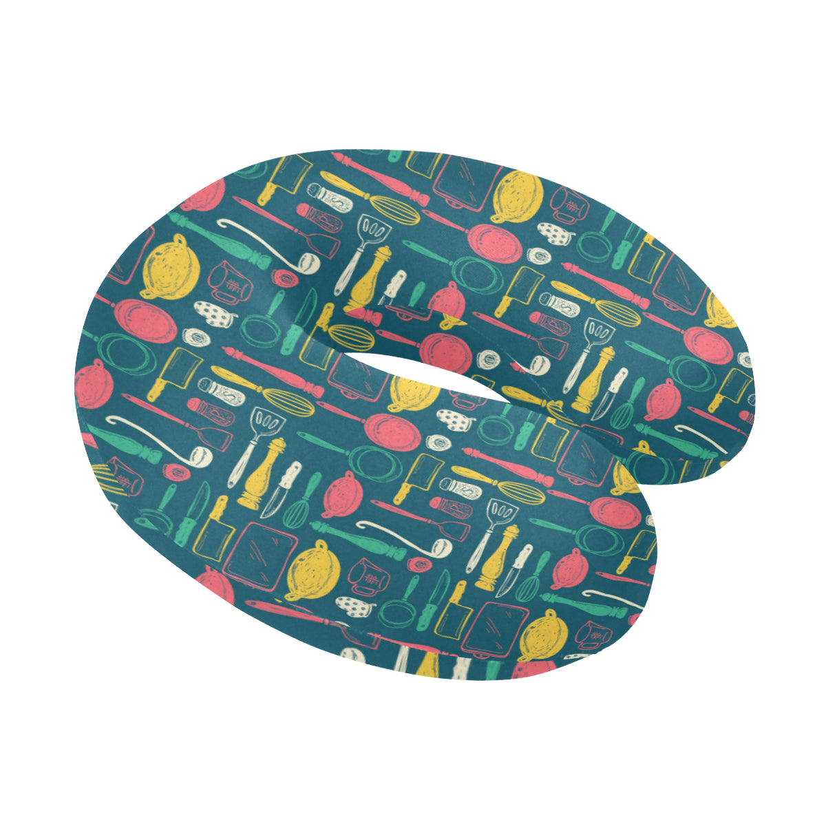 Cooking Kitchen Tools Pattern Print Design 01 U-Shaped Travel Neck Pillow