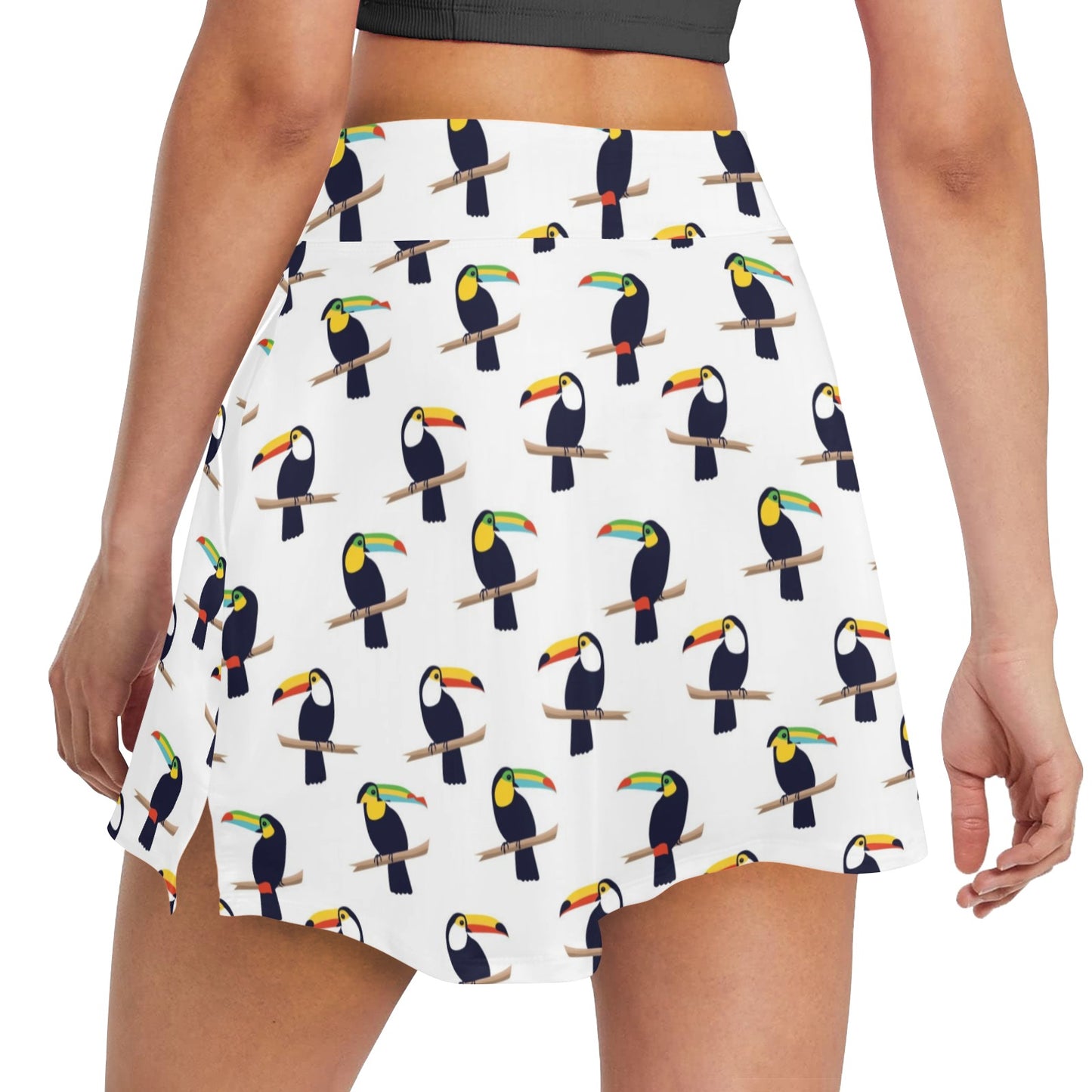 Toucan Print Design LKS305 17" Golf & Pickleball Skort with Pockets