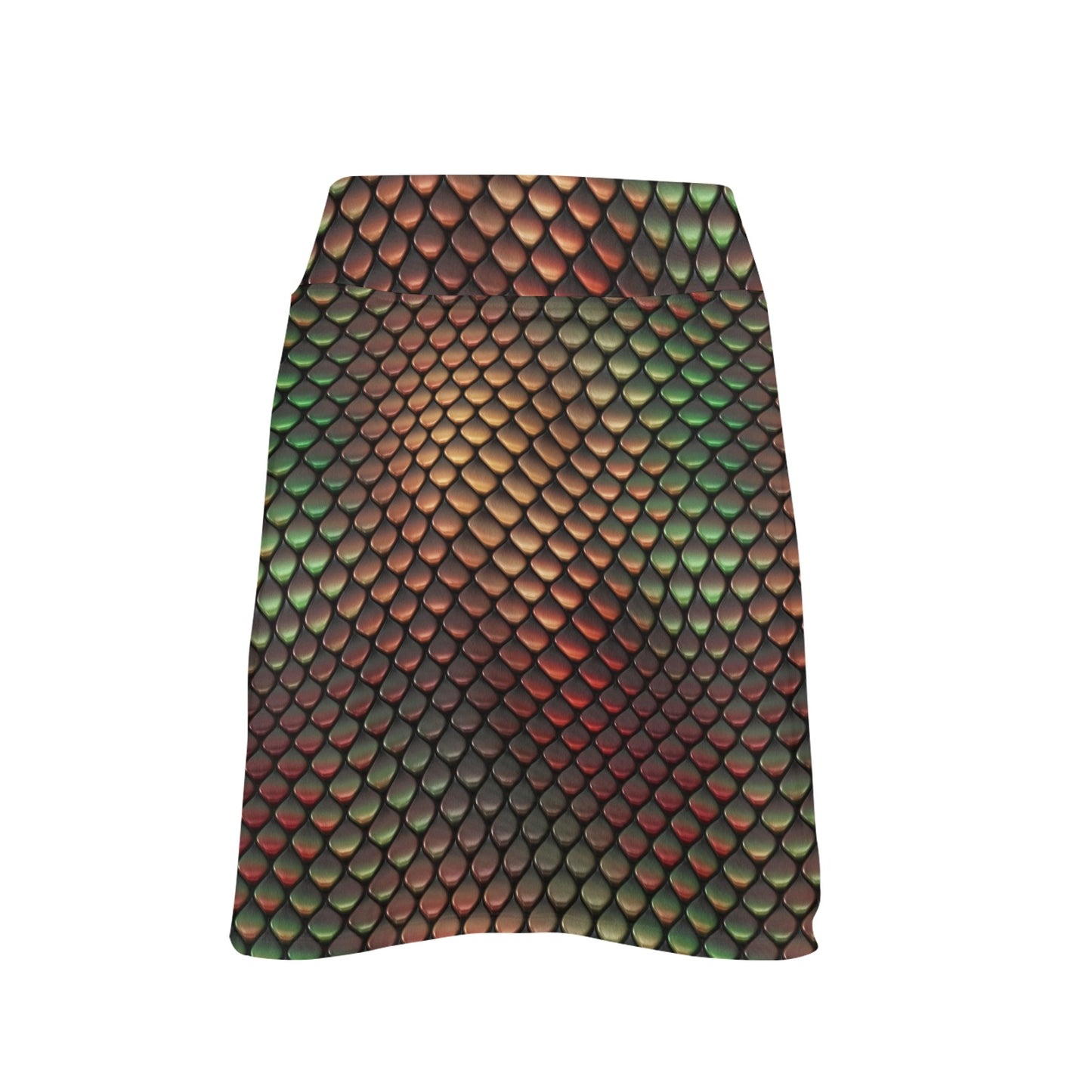 Snake Skin Colorful Print 17" Golf & Pickleball Skort with Pockets
