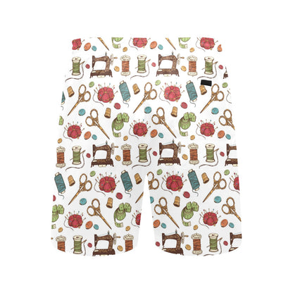 Sewing Equipment Print Design LKS304 Men's Swim Trunks Beach Shorts
