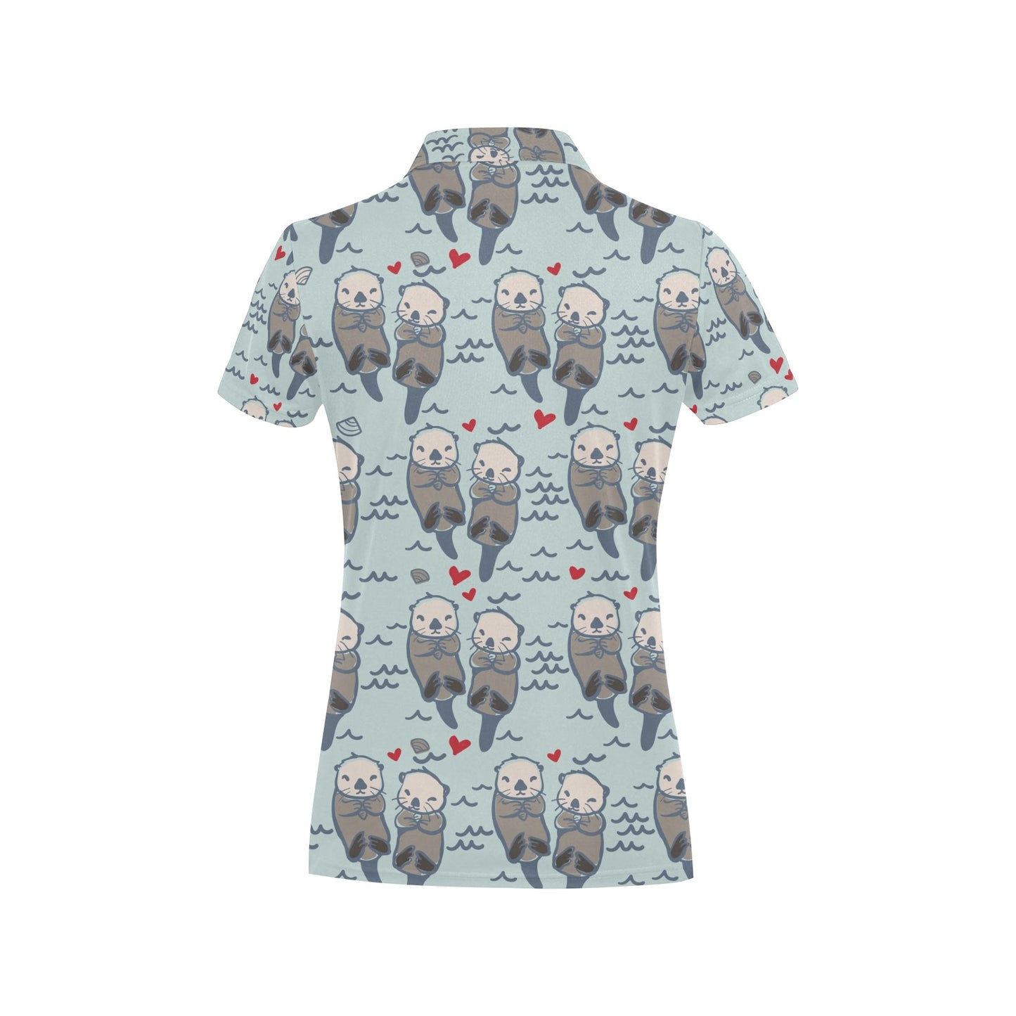 Sea Otter Pattern Print Design 03 Women's Polo Shirt