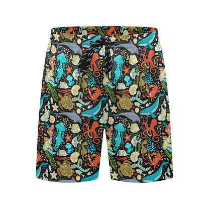Underwater Animal Print Design LKS301 Men's Swim Trunks Beach Shorts