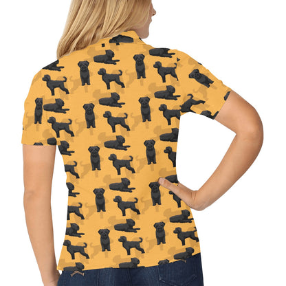 Bouviers des Flandres Pattern Print Design 01 Women's Polo Shirt