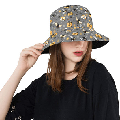 Honey Bee Print Design LKS301 Unisex Bucket Hat