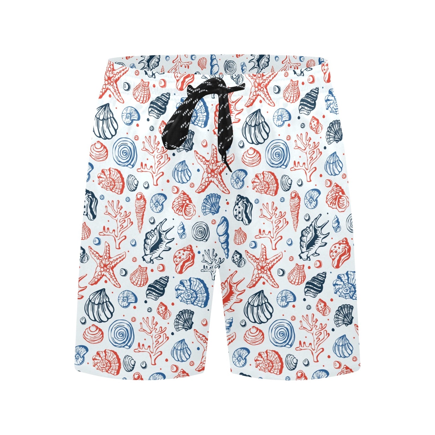 Seashell Print Design LKS307 Men's Swim Trunks Beach Shorts