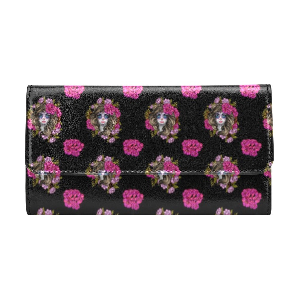 Day of the Dead Makeup Girl Women's Trifold Wallet