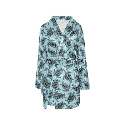 Sea Turtle Print Design LKS3010 Women's Fleece Robe