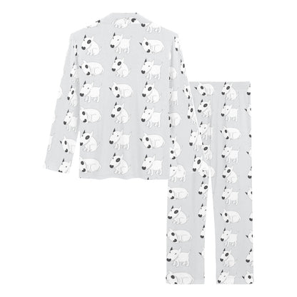 Bull Terrier hand draw Print Pattern Women's Long Pajama Set