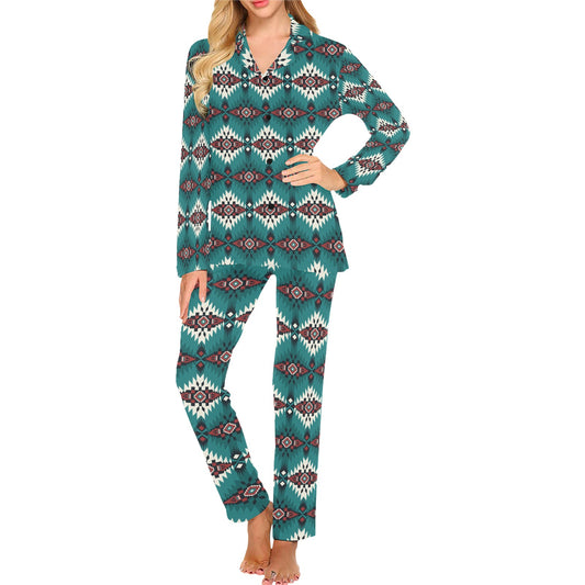 Southwest Pattern Print Design LKS308 Women's Long Pajama Set