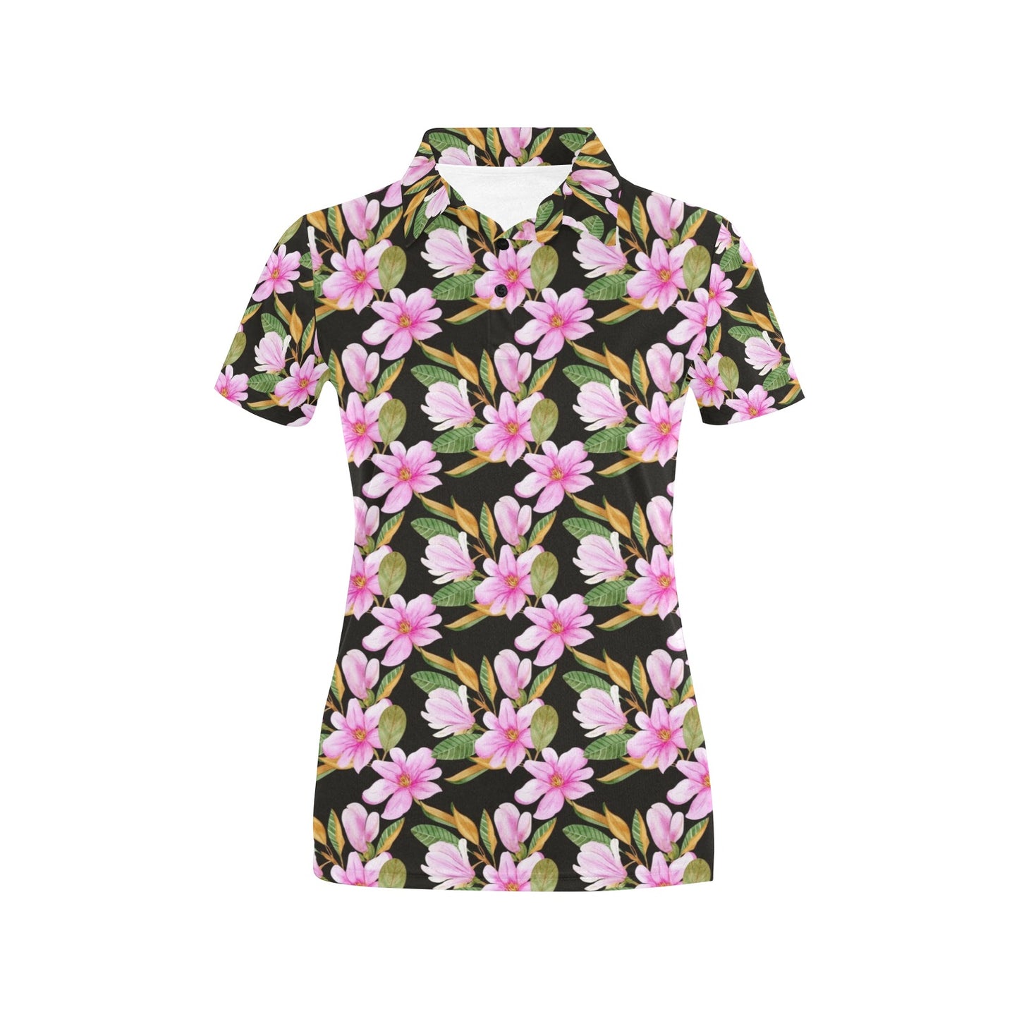 Magnolia Pattern Print Design MAG08 Women's Polo Shirt