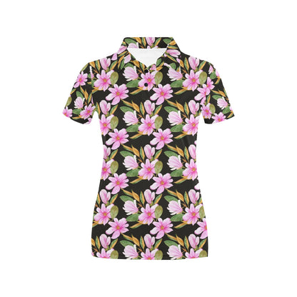 Magnolia Pattern Print Design MAG08 Women's Polo Shirt