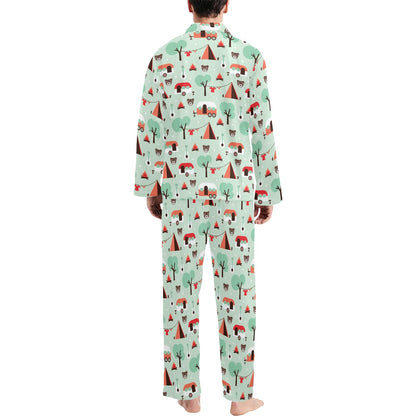 Camper Tent Pattern Print Design 01 Men's Long Pajama Set