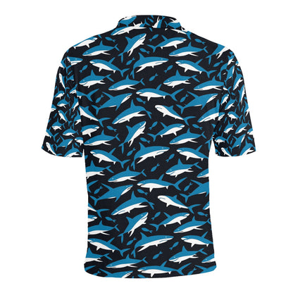 Shark Print Design LKS303 Men Polo Shirt
