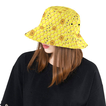 Honey Bee Print Design LKS303 Unisex Bucket Hat