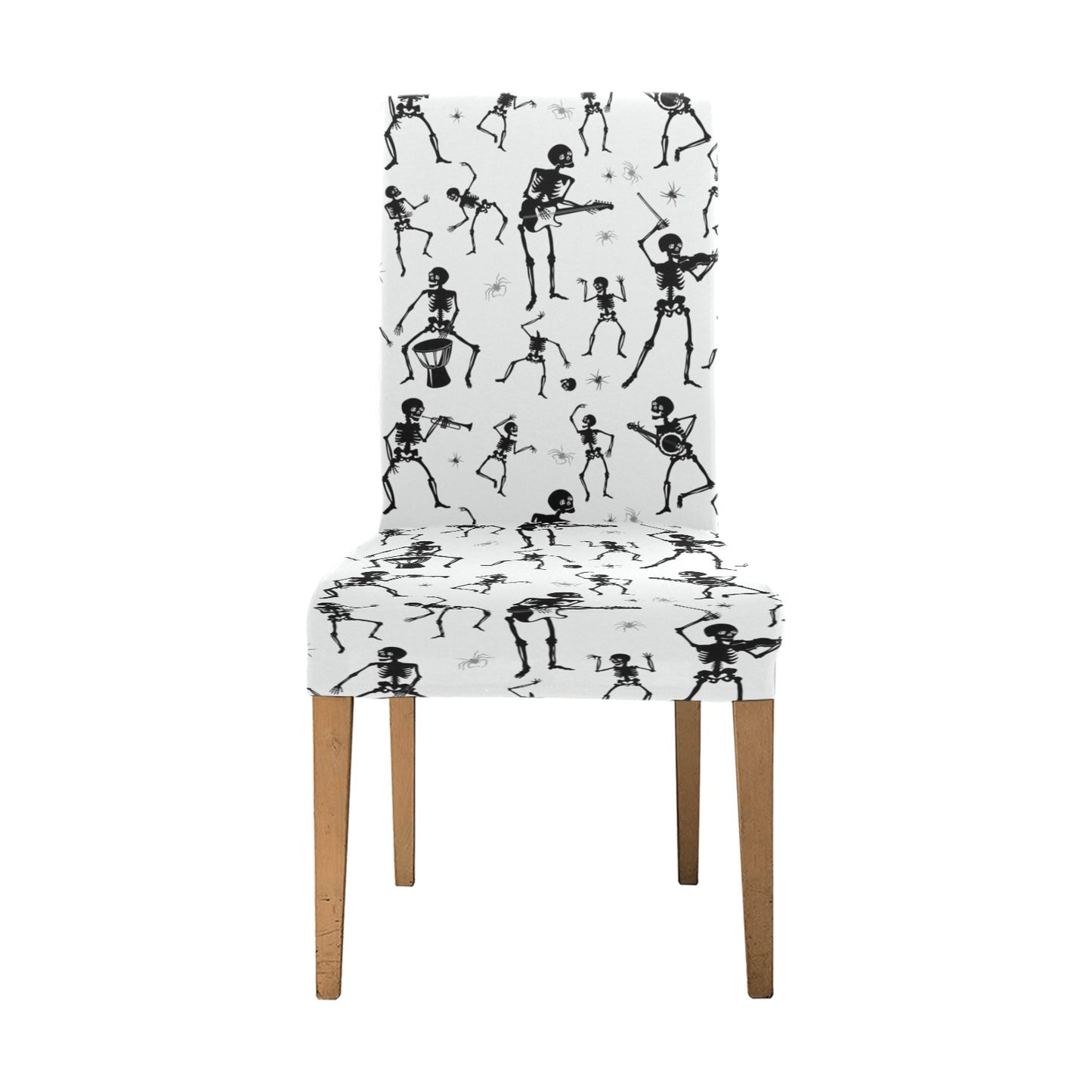 Skeleton Music Player Print Design LKS303 Dining Chair Slipcover