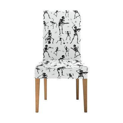 Skeleton Music Player Print Design LKS303 Dining Chair Slipcover