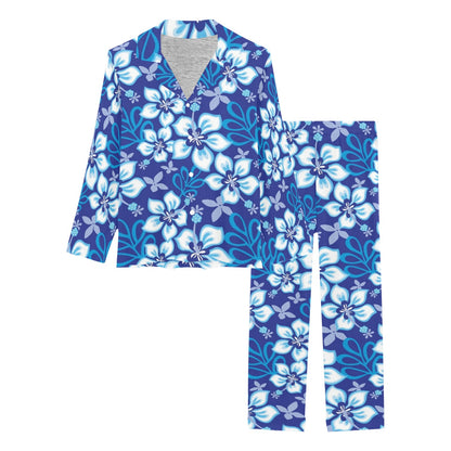 Hibiscus Pattern Print Design HB04 Women's Long Pajama Set