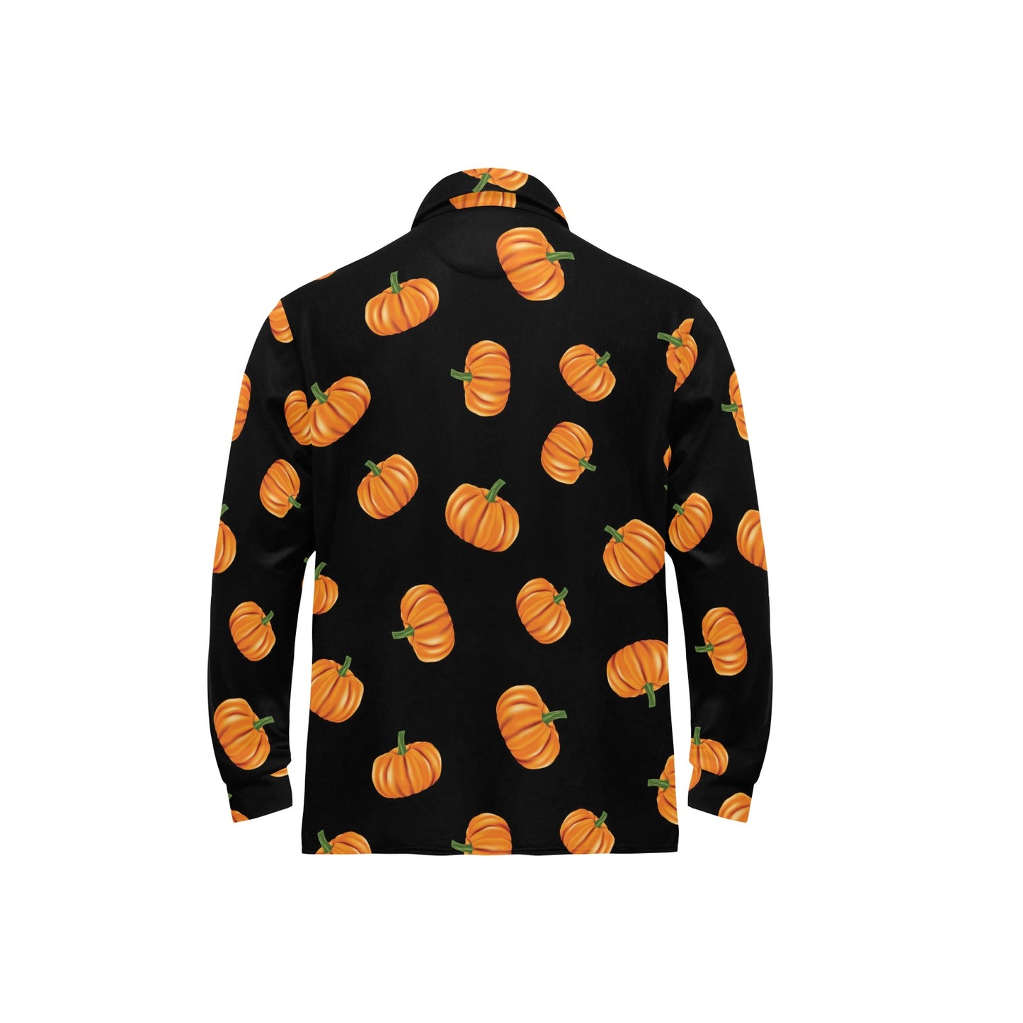 Pumpkin Pattern Print Design A05 Long Sleeve Polo Shirt For Men's