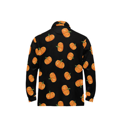 Pumpkin Pattern Print Design A05 Long Sleeve Polo Shirt For Men's