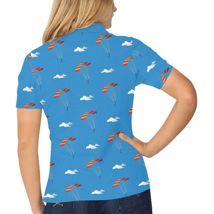 Skydiving Pattern Print Design 02 Women's Polo Shirt