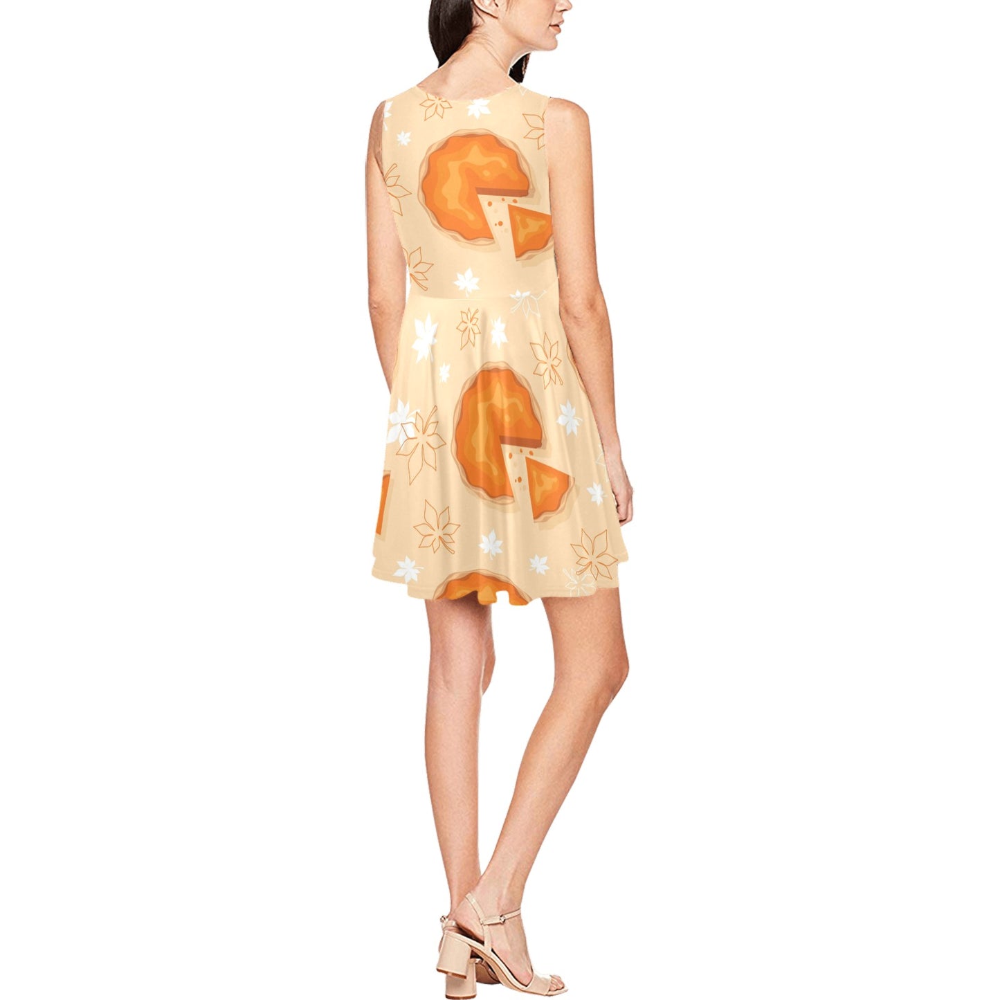 Pie Pattern Print Design A01 Sleeveless Dress
