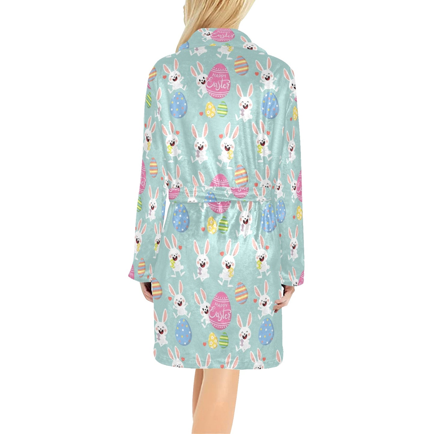 Easter Eggs Pattern Print Design RB014 Women's Fleece Robe