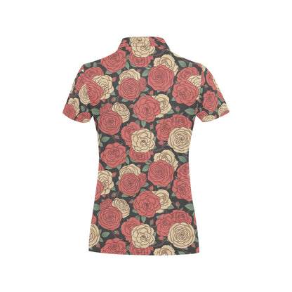 Camellia Pattern Print Design CM01 Women's Polo Shirt