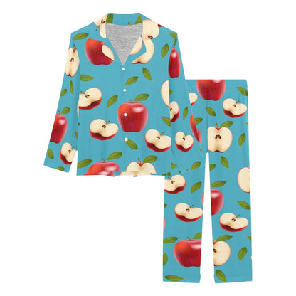 Apple Pattern Print Design AP012 Women's Long Pajama Set