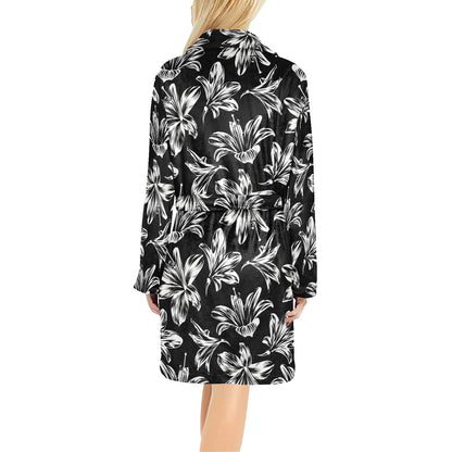 Amaryllis Pattern Print Design AL04 Women's Fleece Robe