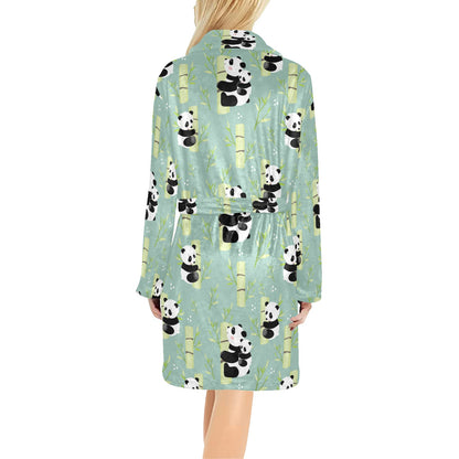 Panda Pattern Print Design A03 Women's Fleece Robe