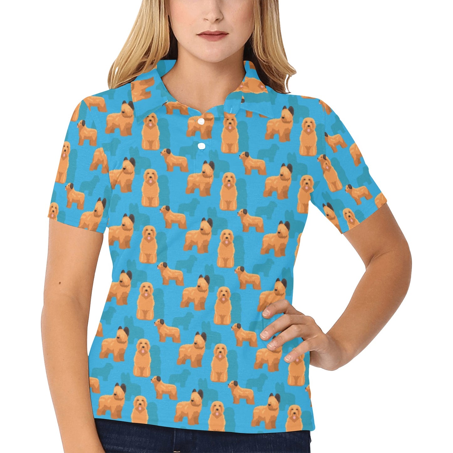 Briards Pattern Print Design 01 Women's Polo Shirt