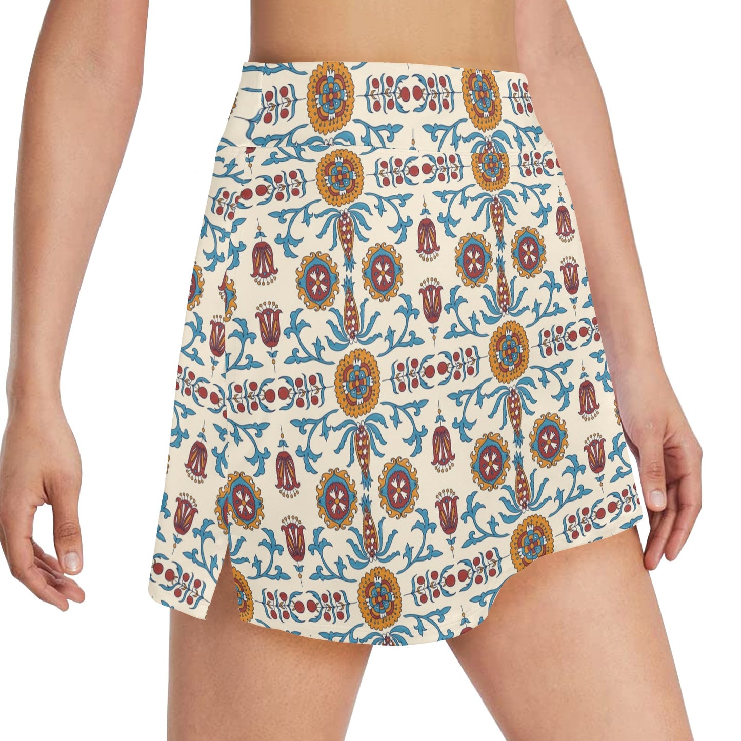 Suzani Print Design LKS301 17" Golf & Pickleball Skort with Pockets