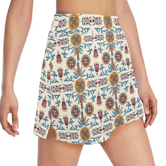 Suzani Print Design LKS301 17" Golf & Pickleball Skort with Pockets