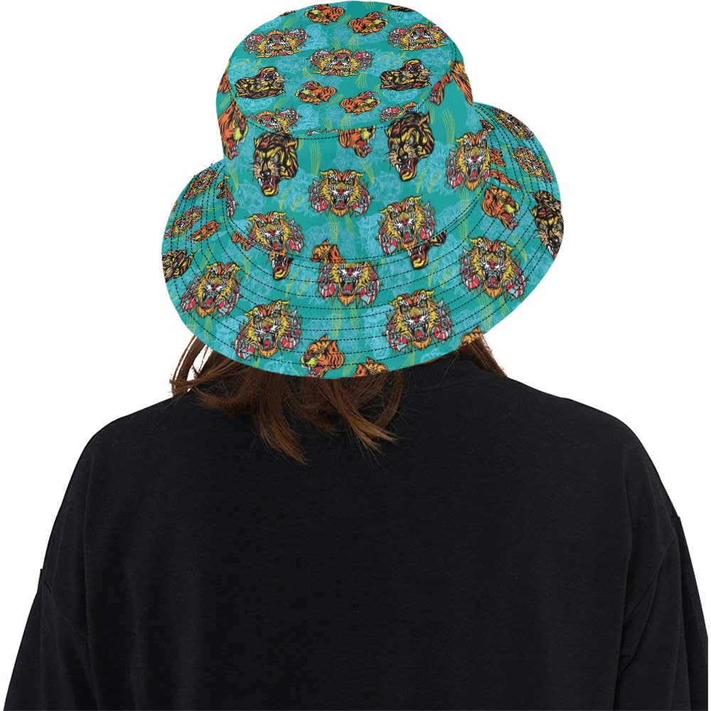 Tattoo Tiger Head Print Design LKS304 Unisex Bucket Hat