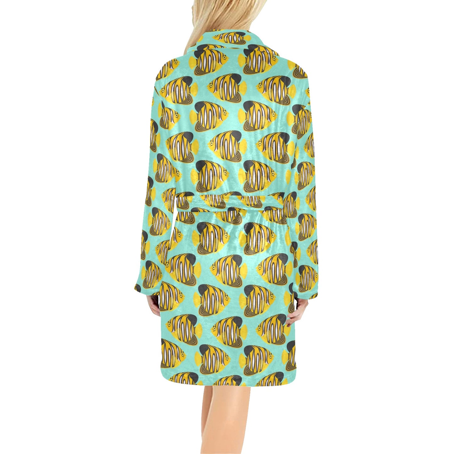 Angelfish Print Design LKS402 Women's Fleece Robe