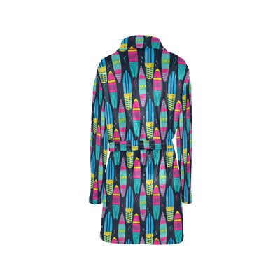 Surfboard Colorful Print Design LKS302 Women's Fleece Robe