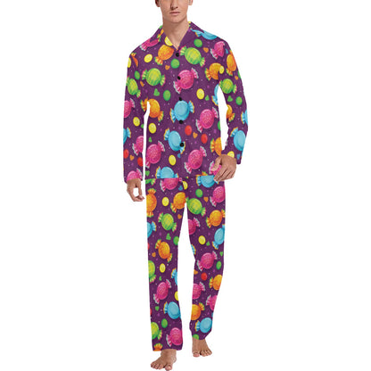 Candy Pattern Print Design CA05 Men's Long Pajama Set
