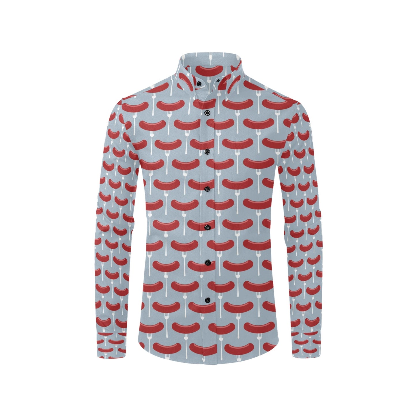 Sausage Print Design LKS301 Men's Long Sleeve Dress Shirt