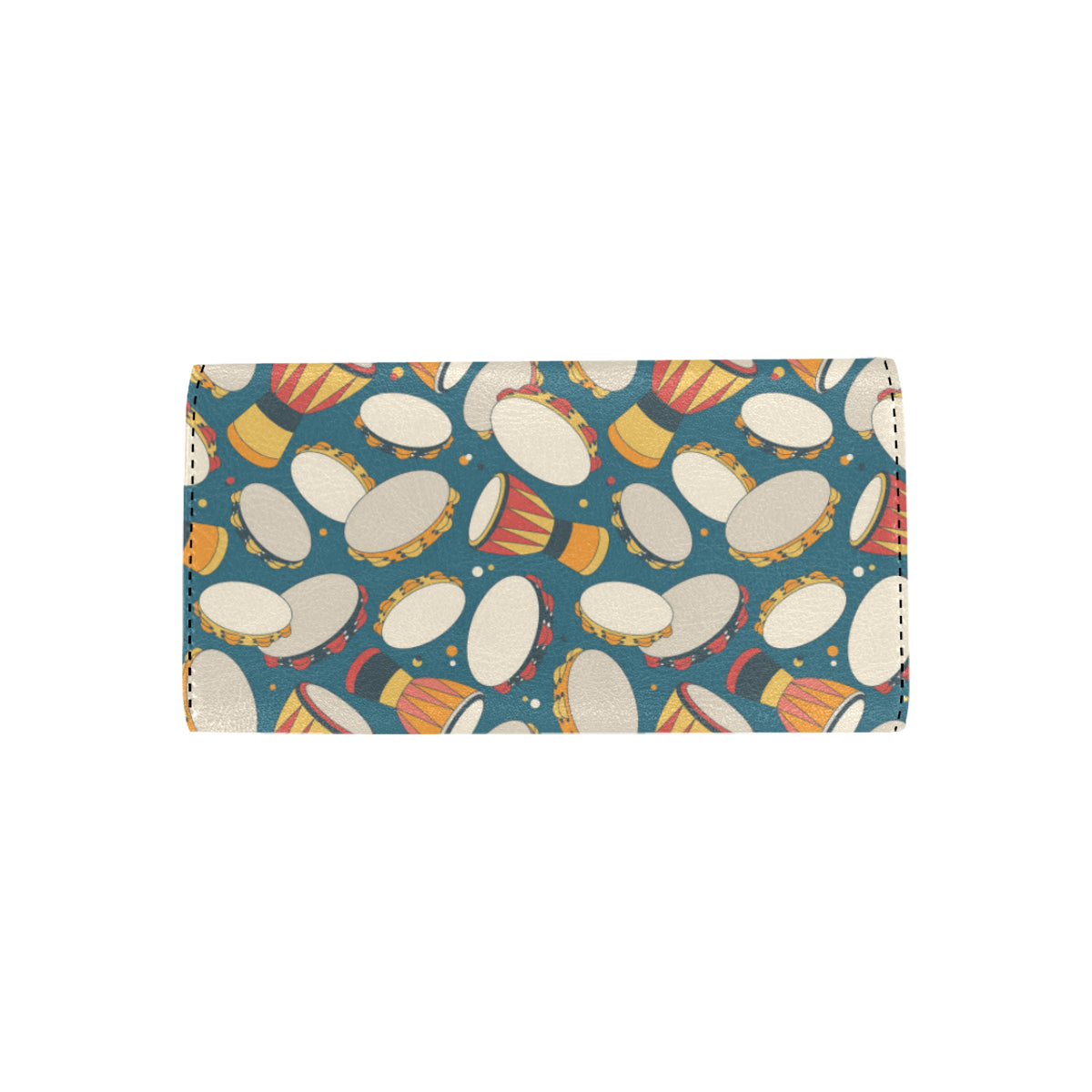 Tambourine Pattern Print Design 01 Women's Trifold Wallet