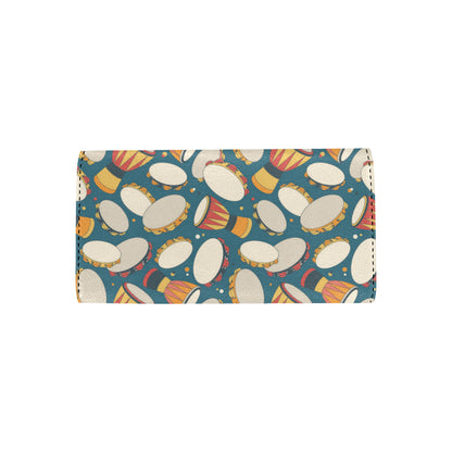 Tambourine Pattern Print Design 01 Women's Trifold Wallet