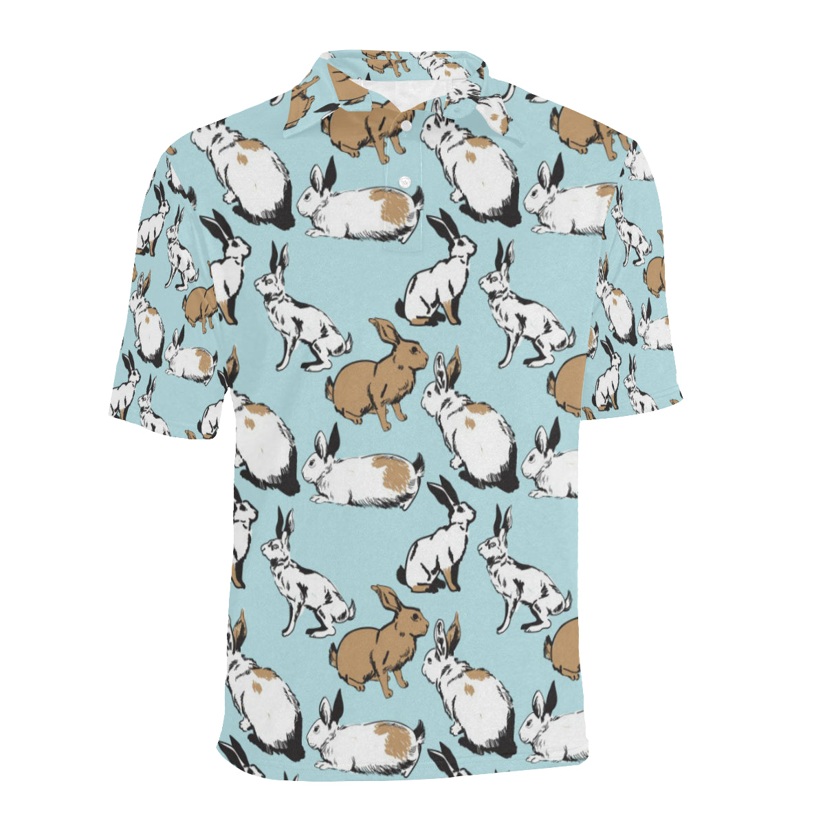 Rabbit Pattern Print Design RB018 Men Polo Shirt