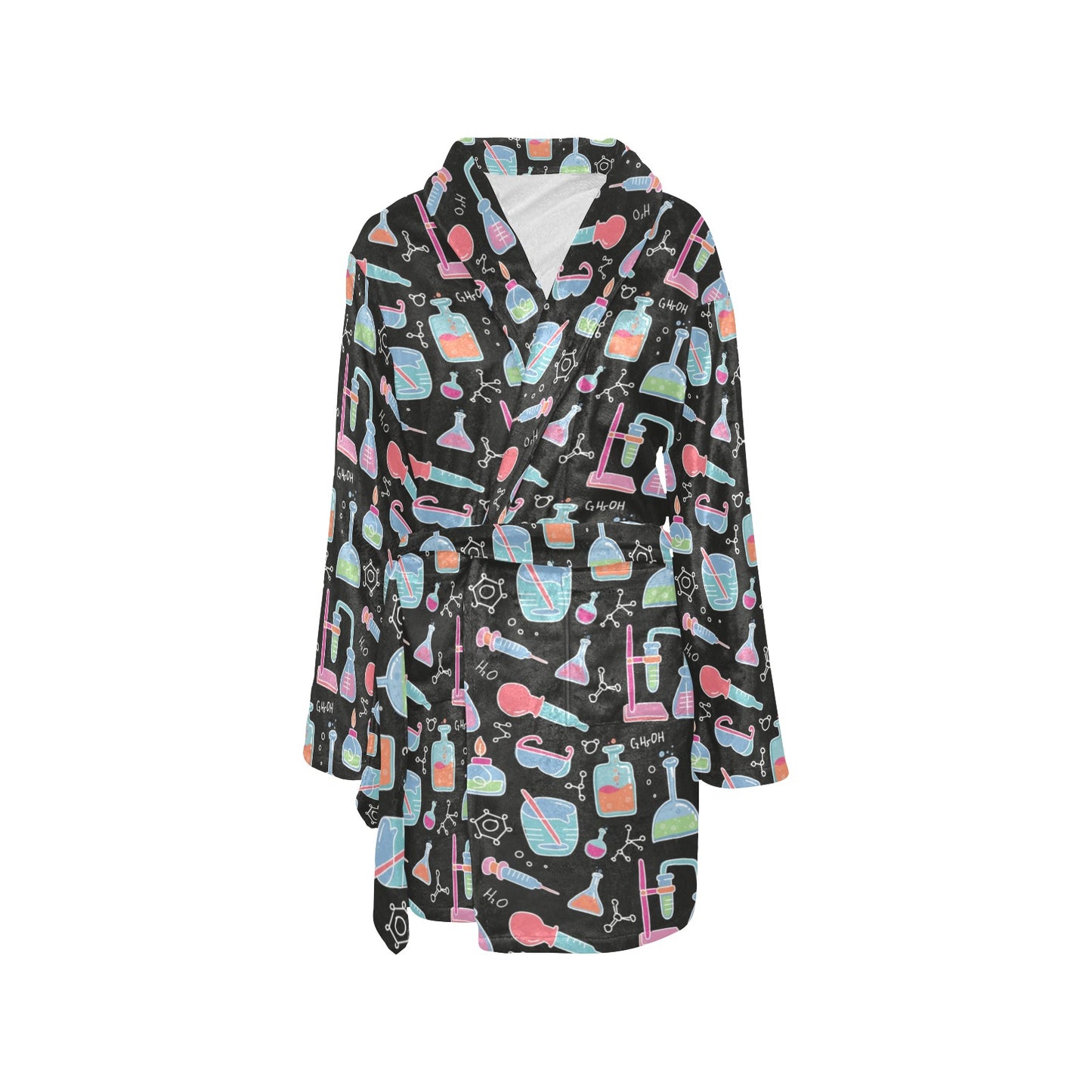 Chemical Pattern Print Design 06 Women's Fleece Robe