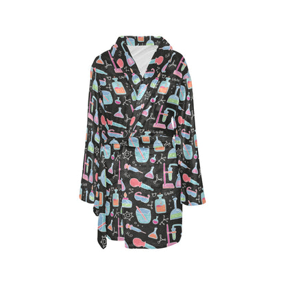 Chemical Pattern Print Design 06 Women's Fleece Robe
