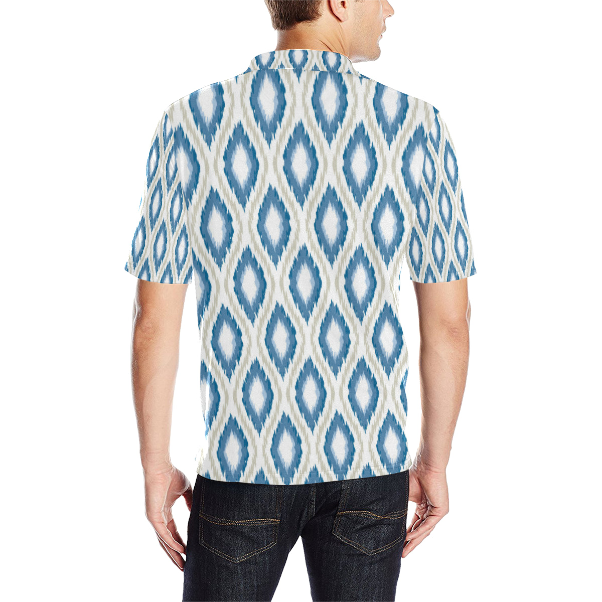 Ikat Pattern Print Design 02 Men Polo Shirt