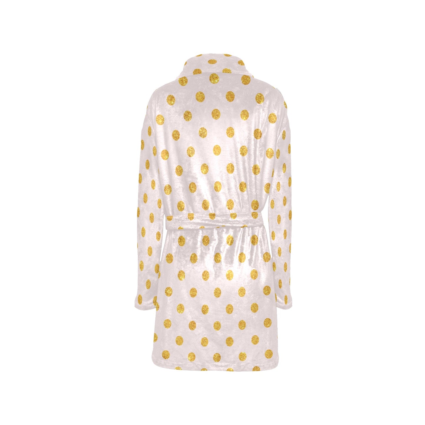 Polka Dot Gold Pink Pattern Print Design 01 Women's Fleece Robe
