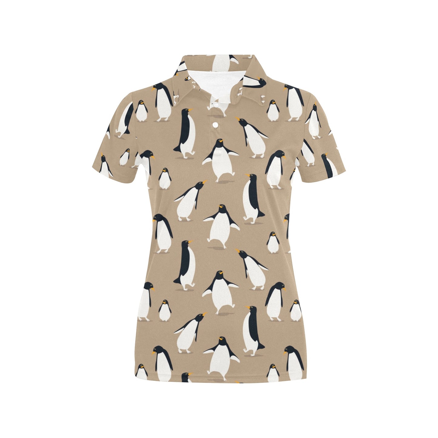 Penguin Pattern Print Design A01 Women's Polo Shirt