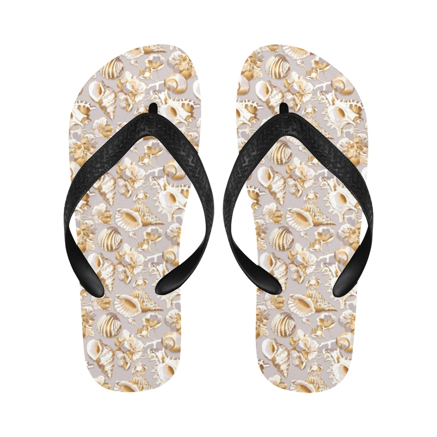 Seashell Print Design LKS309 Flip Flops