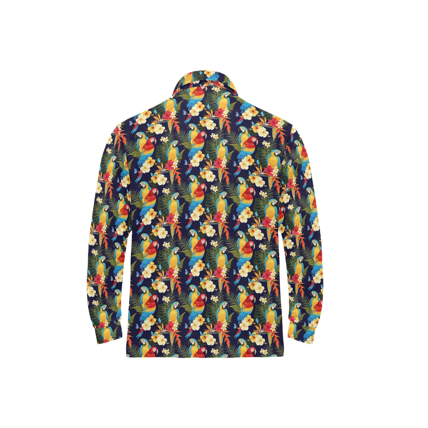 Parrot Themed Design Long Sleeve Polo Shirt For Men's