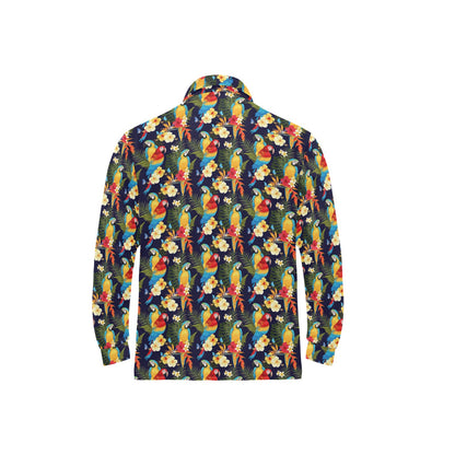 Parrot Themed Design Long Sleeve Polo Shirt For Men's