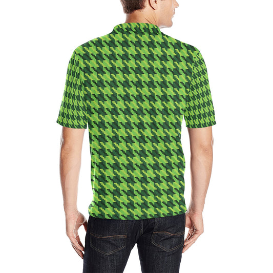 St Patricks Day Houndstooth Pattern Print LKS301 Men Polo Shirt
